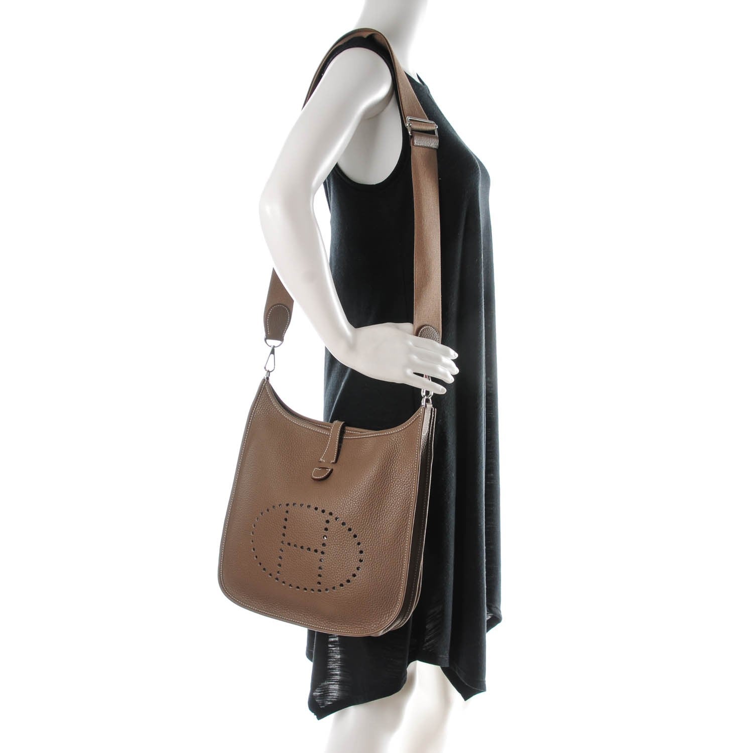 Hermes Taurillon Clemence Evelyne III PM Etoupe 2 of 7