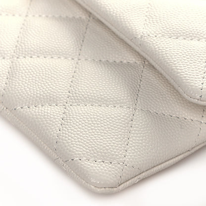 Chanel Caviar Quilted Flap Clutch White 11 of 14