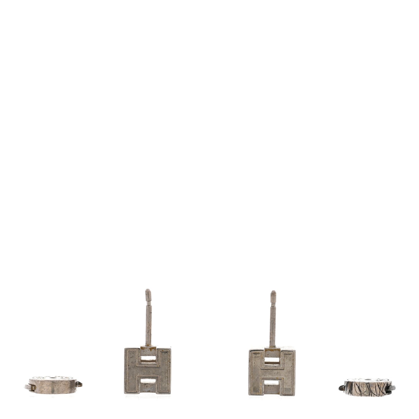 Palladium Lacquered Cage d'H Earrings Bleu Atoll