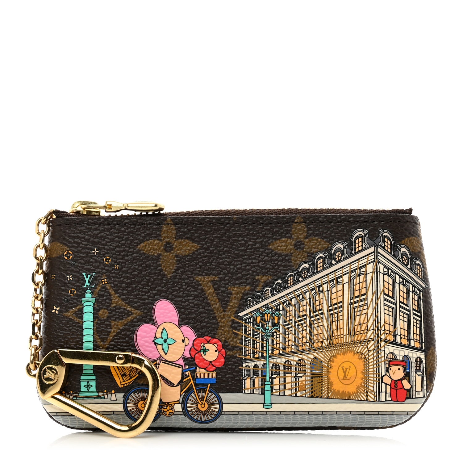Louis Vuitton Monogram 2022 Christmas Animation Paris Key Pouch Pink 1 of 6