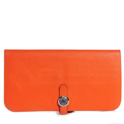 Hermes Veau Evercolor Dogon Recto Verso Wallet Orange 1 of 8
