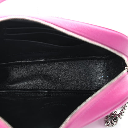 Saint Laurent Grain De Poudre Matelasse Monogram Mini Lou Camera Bag Bright Pink 4 of 8