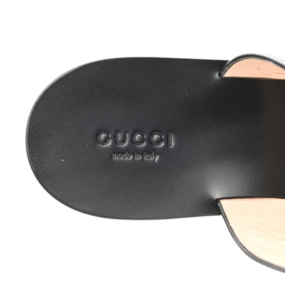Gucci Calfskin GG Marmont Thong Sandals 40 Black 6 of 8