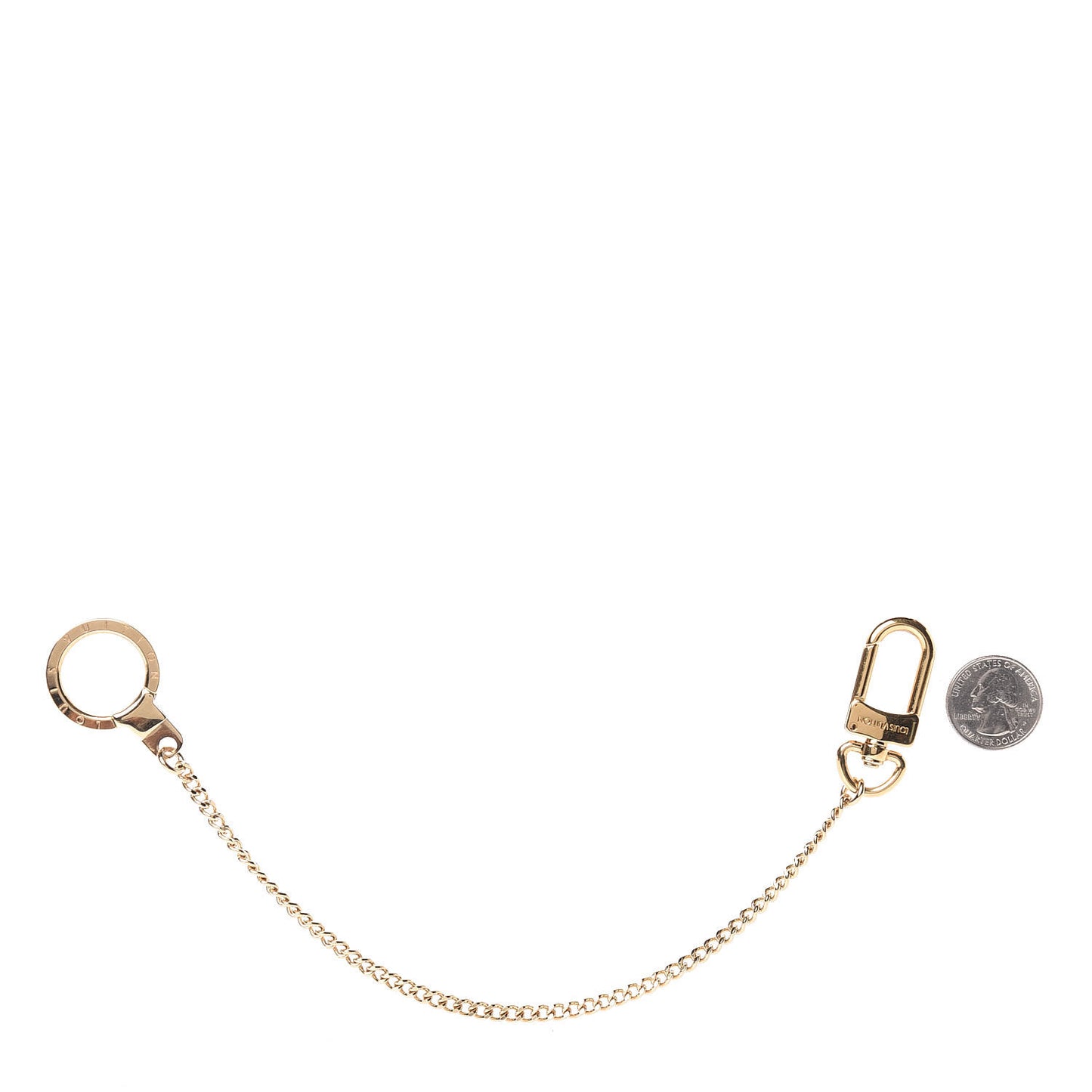 Metal Pochette Extender Key Ring Chain Gold