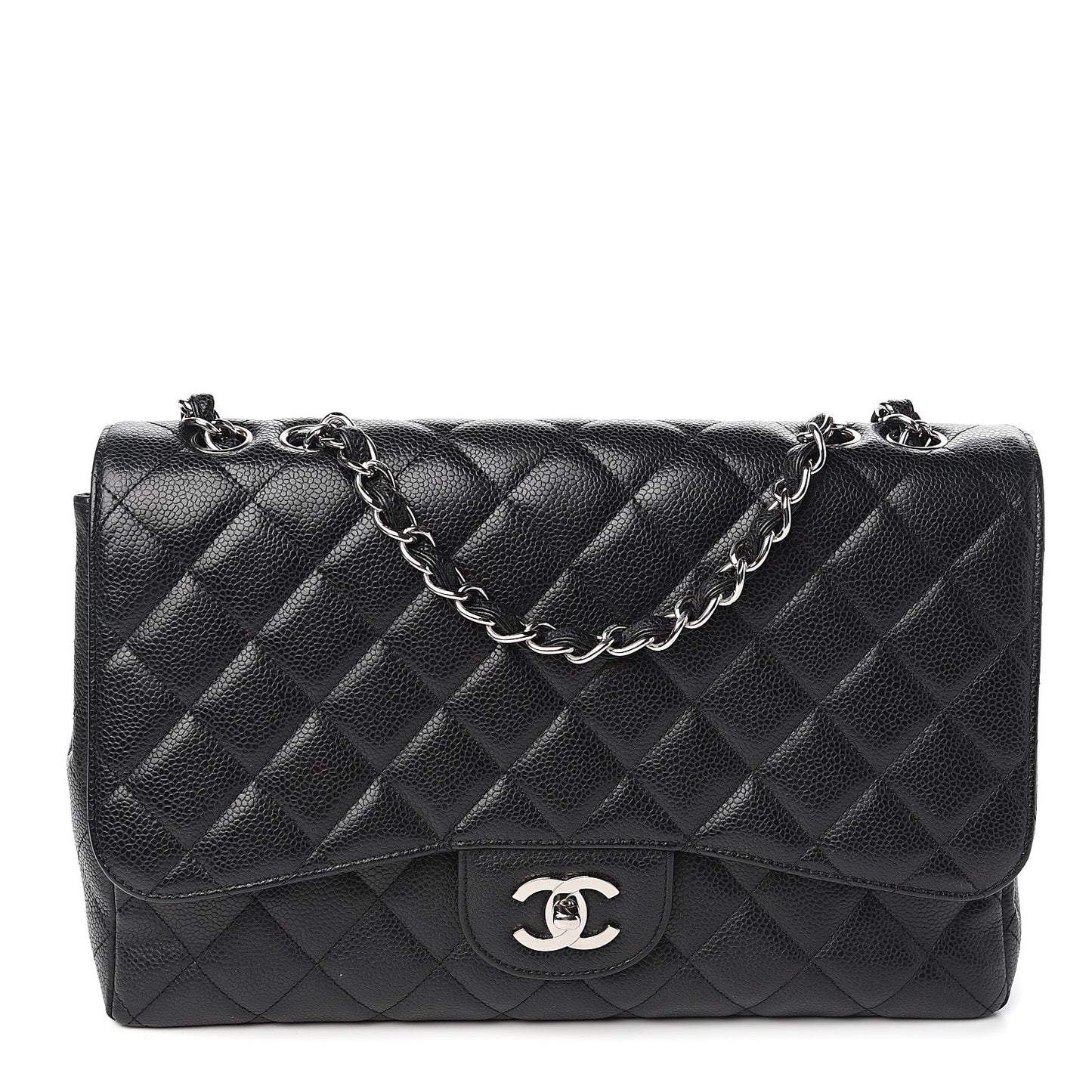 Caviar Quilted Jumbo Single Flap Black
