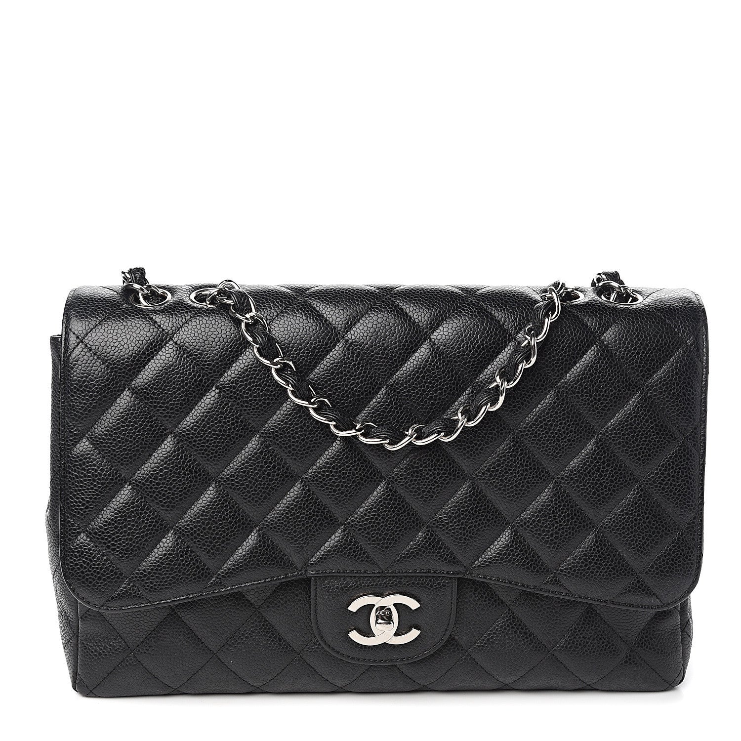 Chanel Caviar Quilted Jumbo Single Flap Black 1 of 14