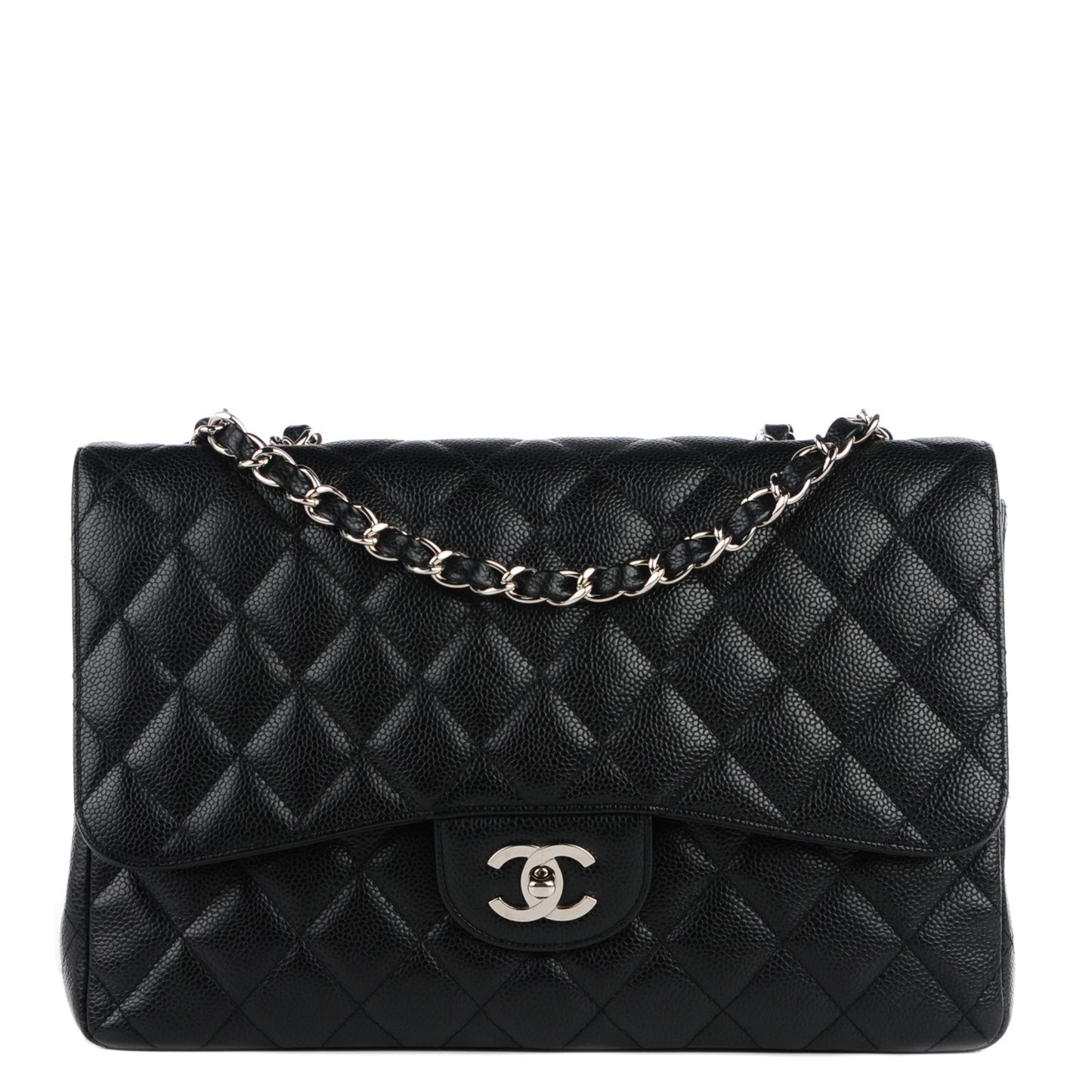 Caviar Quilted Jumbo Single Flap Black