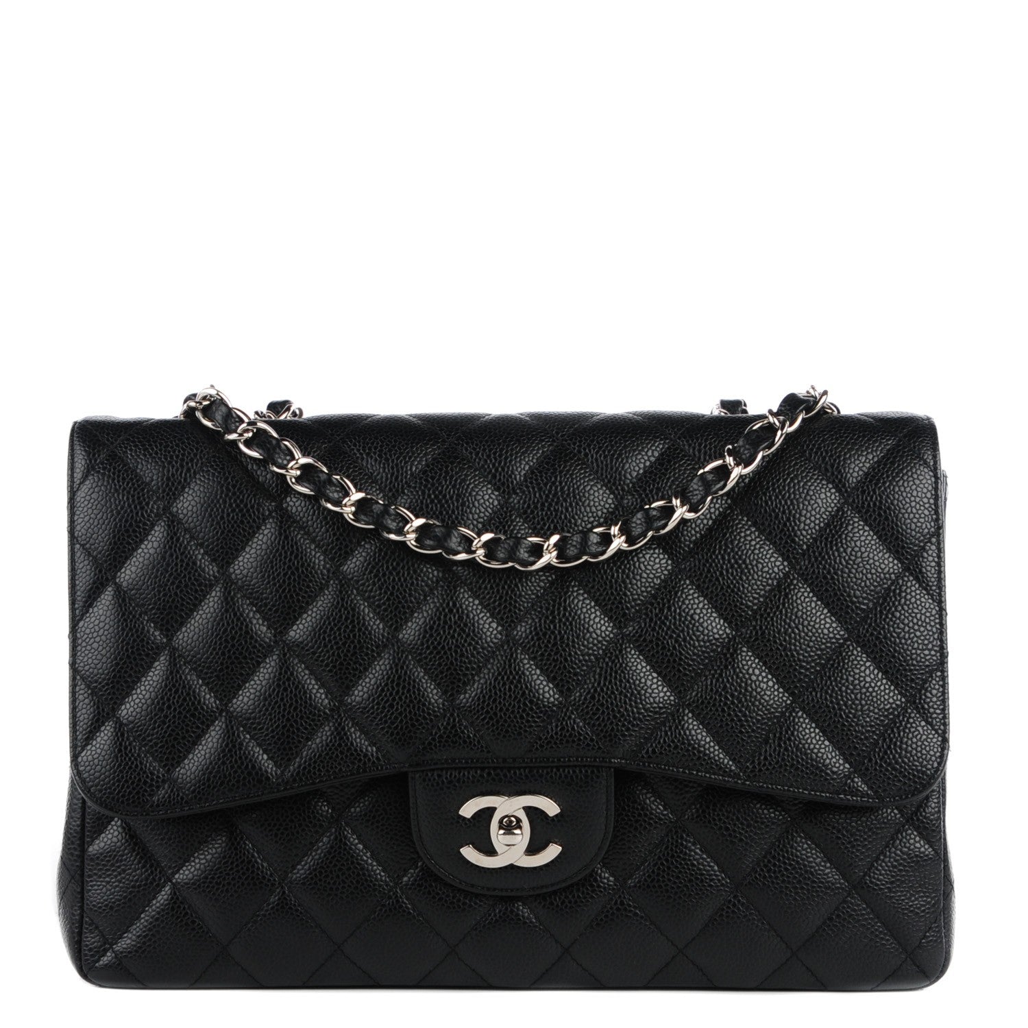 Chanel Caviar Quilted Jumbo Single Flap Black 1 of 9