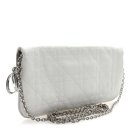 Christian Dior Lambskin Cannage Lady Dior Chain Clutch White 4 of 11