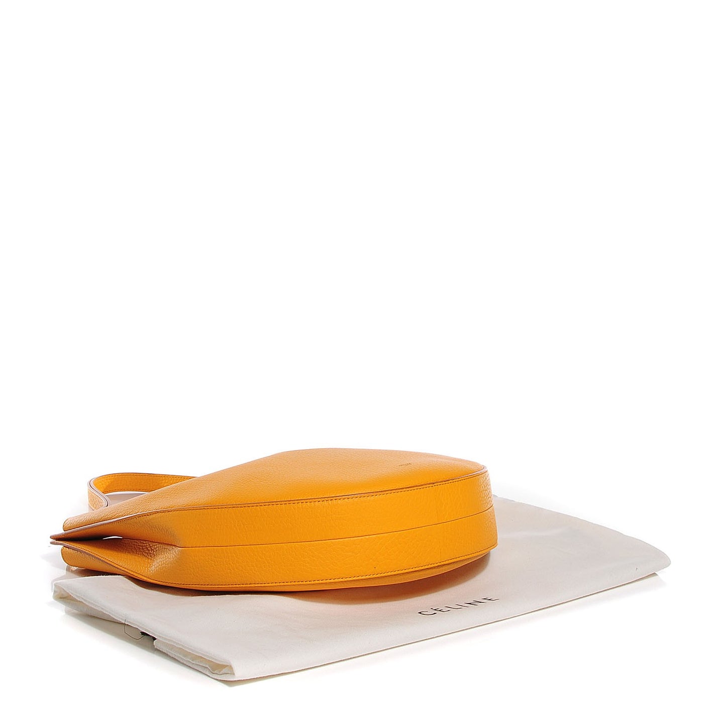 Crisped Calfskin Medium Hobo Bag Saffron