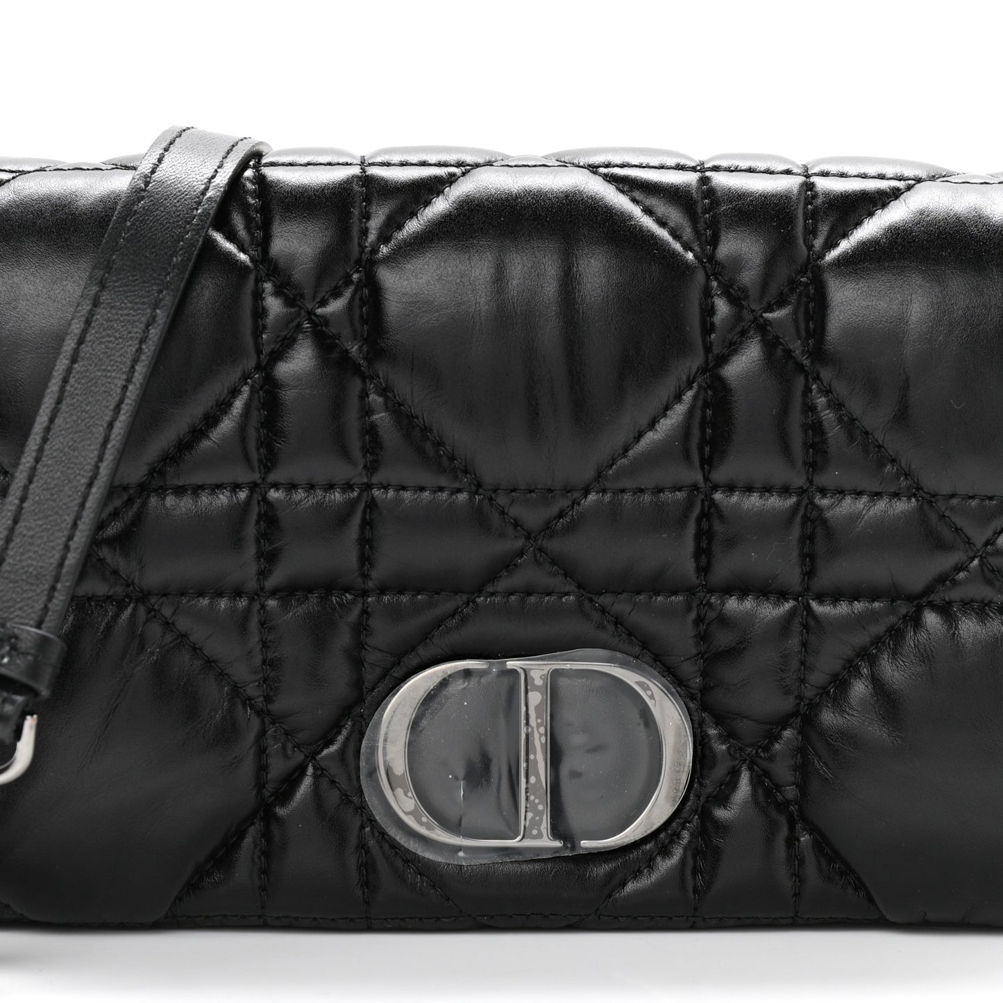 Calfskin Macrocannage Mini Caro Bag Black