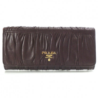 Prada Nappa Gaufre Continental Wallet Plum 1 of 8