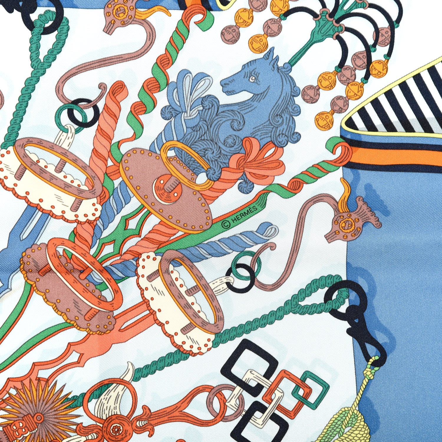 Hermes Silk Bouquets Sellier Scarf 90 3 of 6