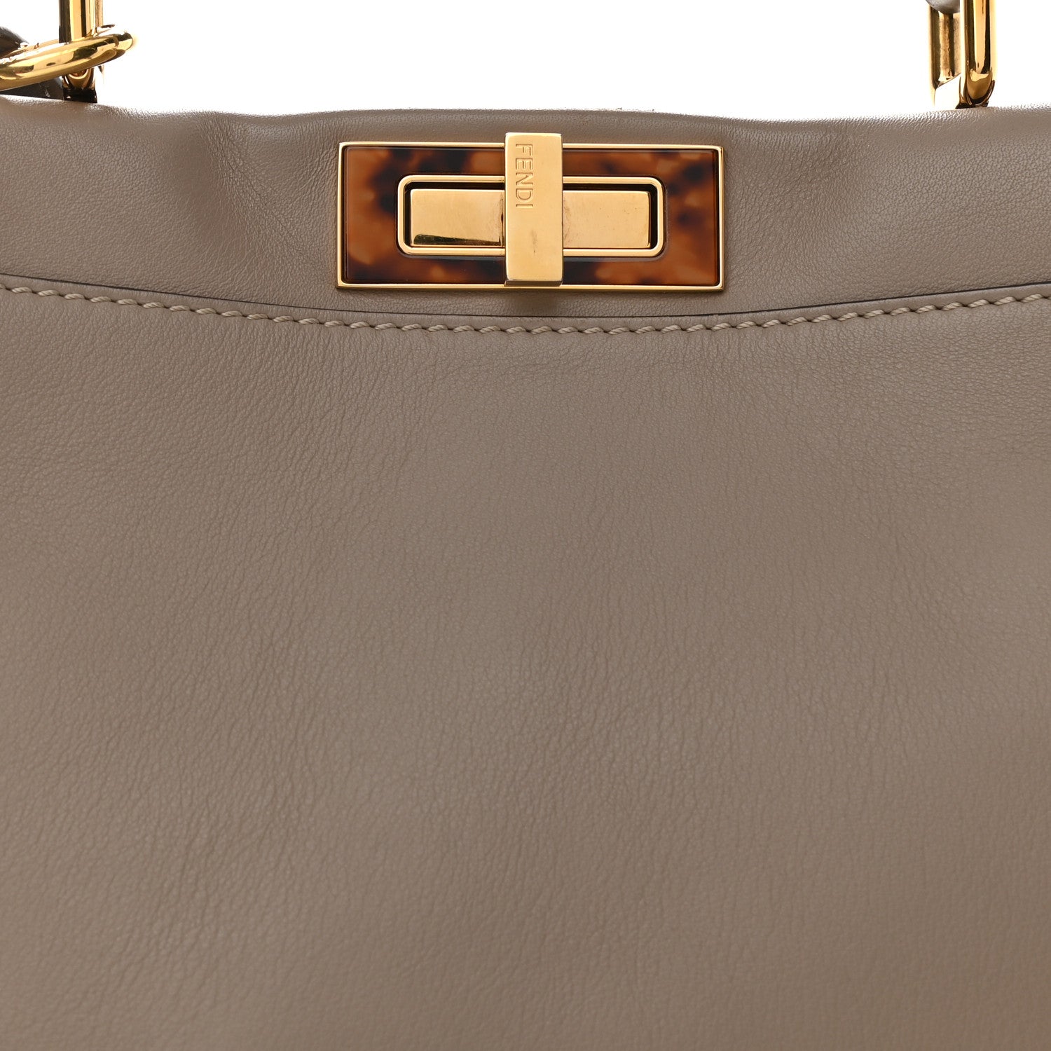 Fendi Vitello Seta Plexiglass Tortoise Medium Peekaboo Iconic Satchel Tortora 9 of 12