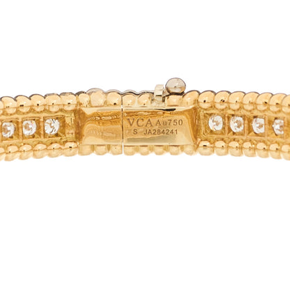 Van Cleef & Arpels 18K Yellow Gold Diamond Perlee 1-Row Bangle Bracelet S 3 of 4