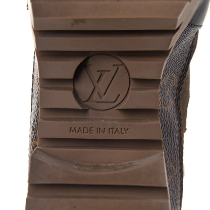 Louis Vuitton Suede Calfskin Monogram Laureate Platform Desert Boots 41 Taupe 7 of 10
