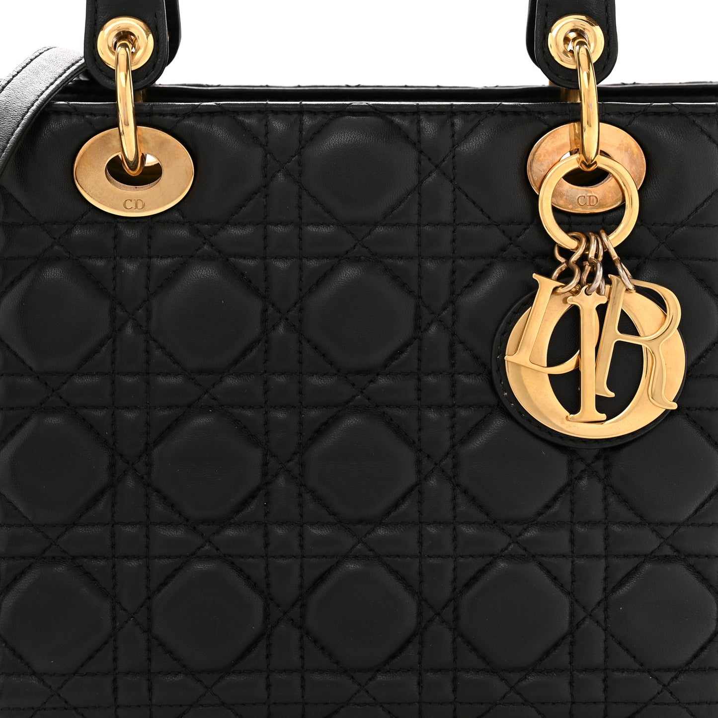 Lambskin Cannage Medium Lady Dior Black