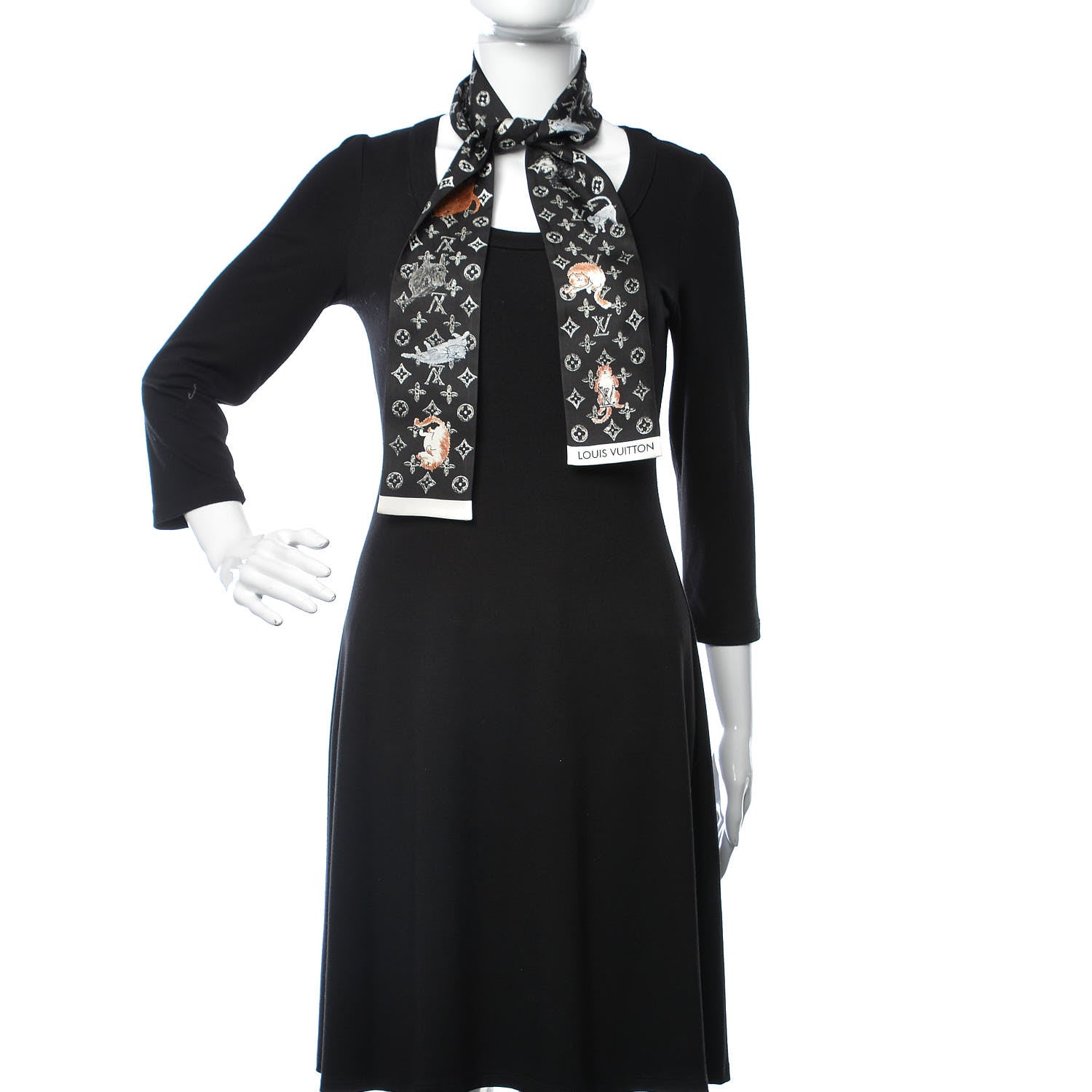 Louis Vuitton Silk Catogram Classic Bandeau Black 2 of 6