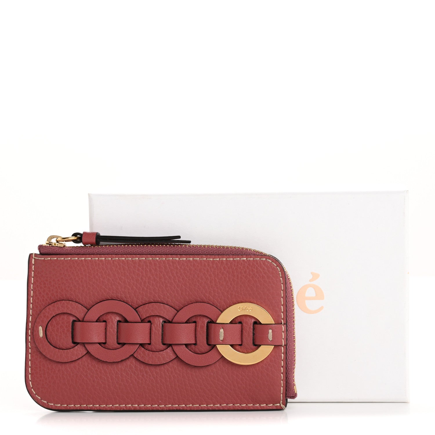 Chloe Grained Shiny Calfskin Small Darryl Coin Purse Faded Rose 11 of 11