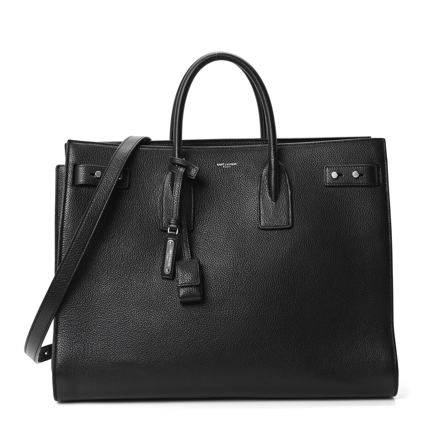 Grained Calfskin Large Souple Sac De Jour Black
