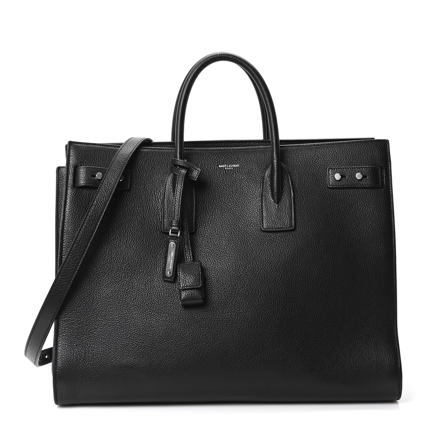 Saint Laurent Grained Calfskin Large Souple Sac De Jour Black 1 of 10