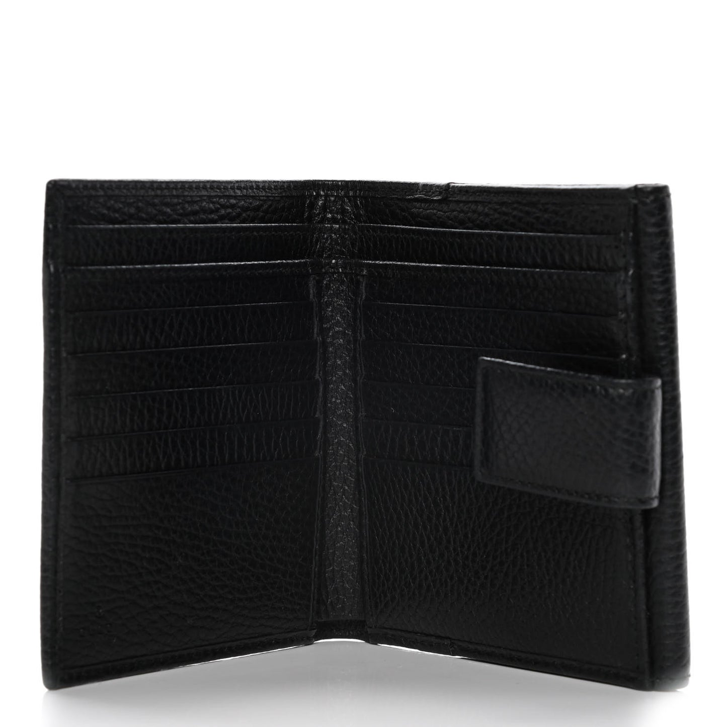 Dollar Calfskin Double G French Flap Wallet Black