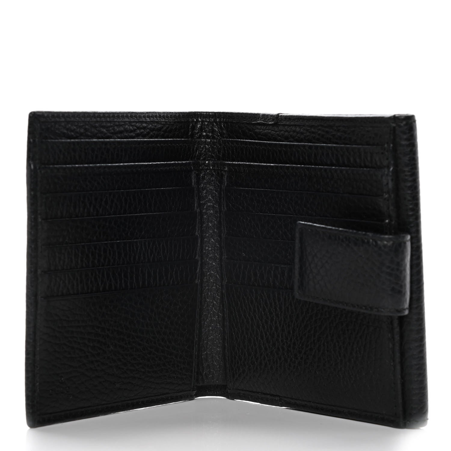 Gucci Dollar Calfskin Double G French Flap Wallet Black 5 of 14