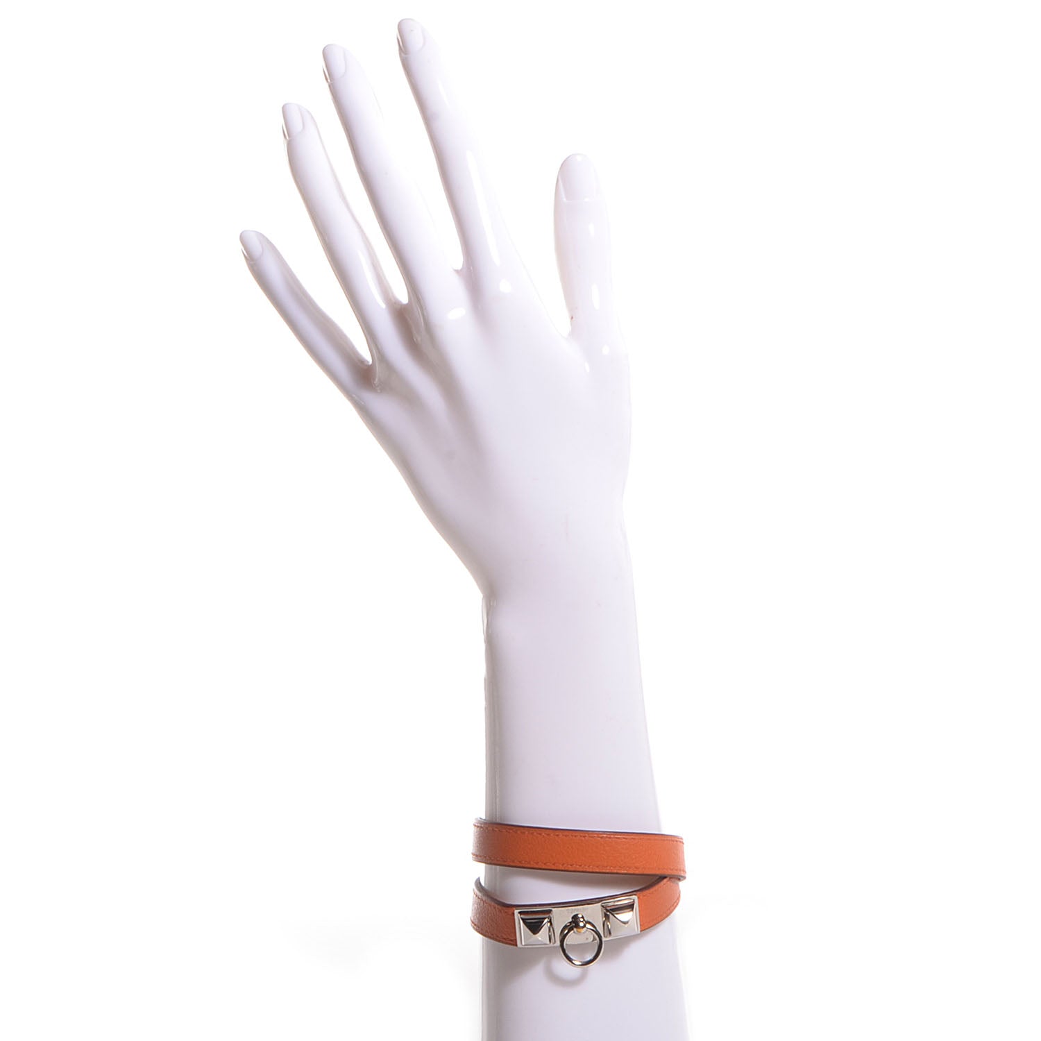 Hermes Swift Rivale Double Tour Bracelet Medium Orange 2 of 8