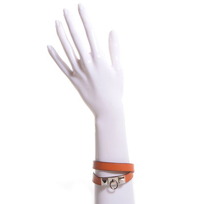 Hermes Swift Rivale Double Tour Bracelet Medium Orange 2 of 8