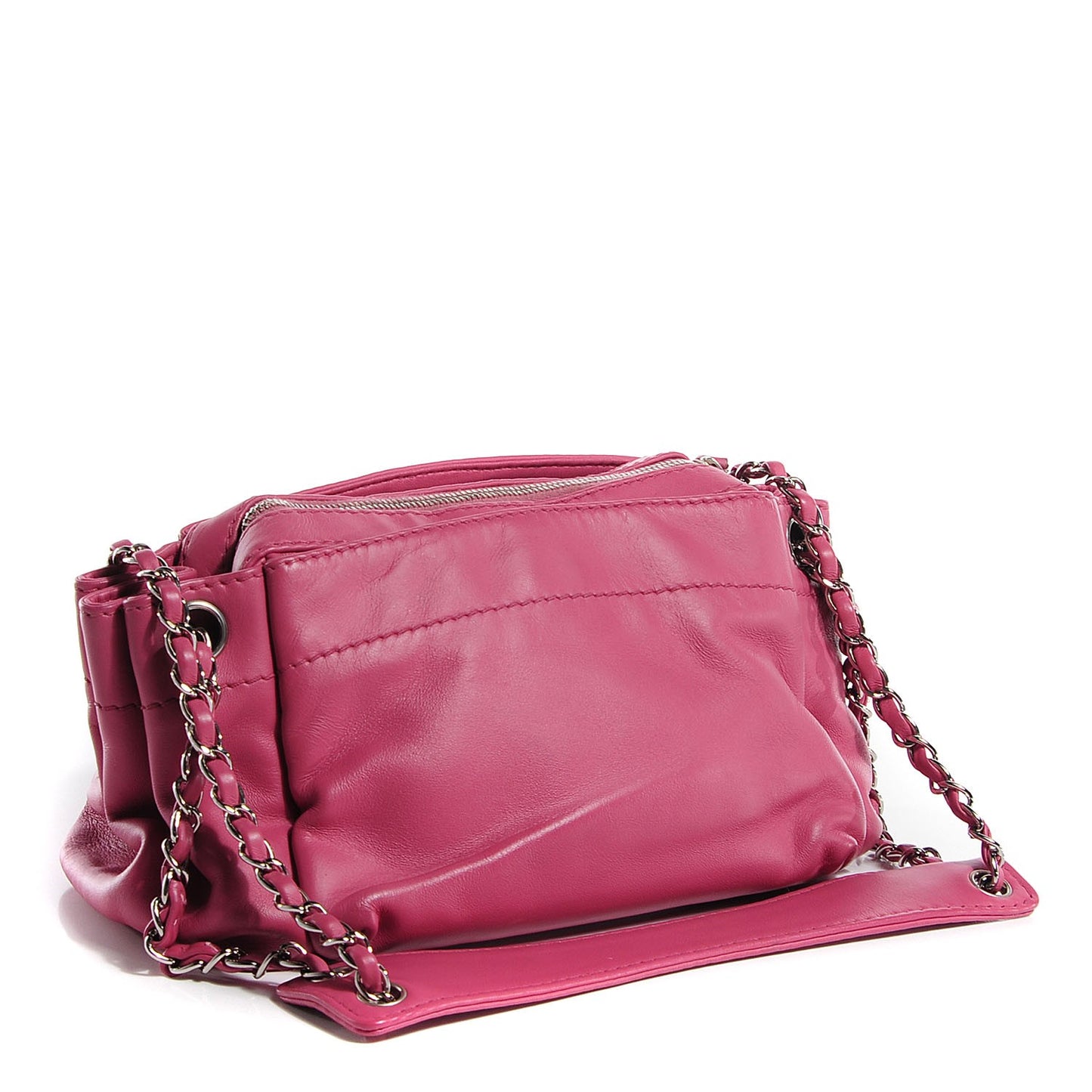 Lambskin Lax Accordion Hobo Pink