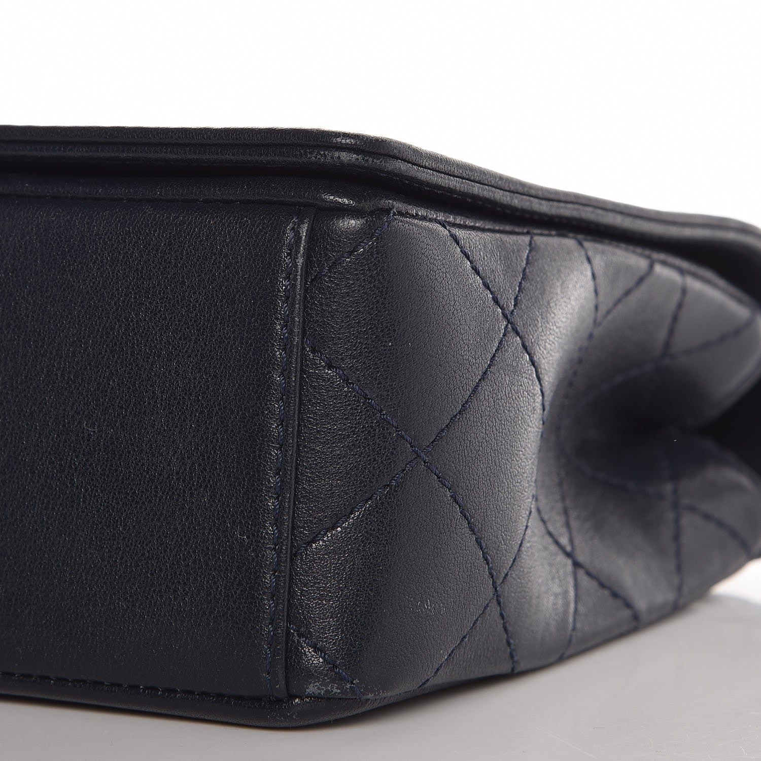 Chanel Sheepskin Quilted Vintage Mademoiselle Flap Navy 10 of 11
