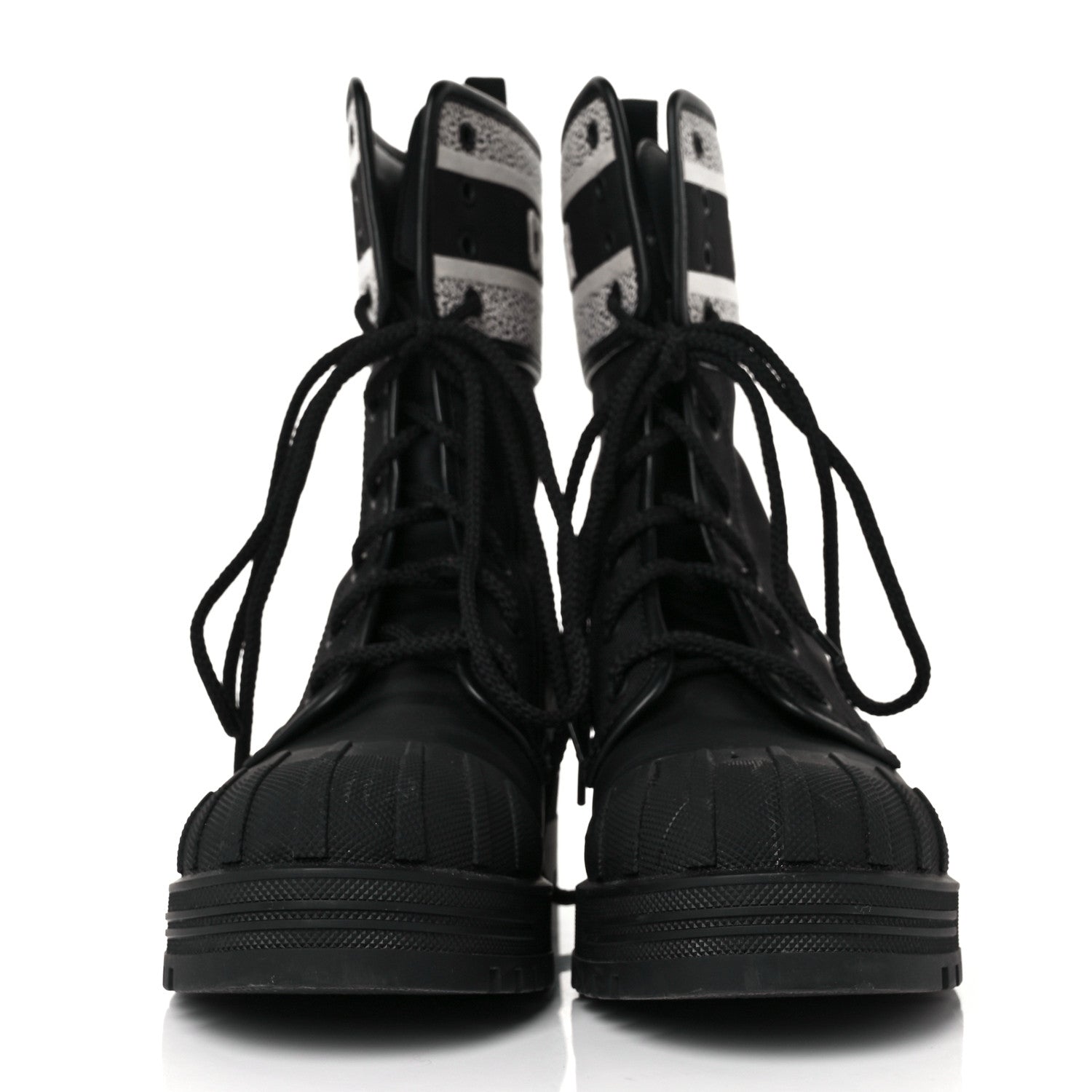 Christian Dior Calfskin Technical Fabric D-Major Ankle Boots 39 Black White 2 of 6