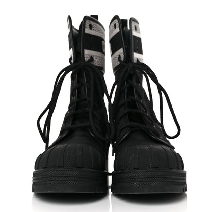 Christian Dior Calfskin Technical Fabric D-Major Ankle Boots 39 Black White 2 of 6