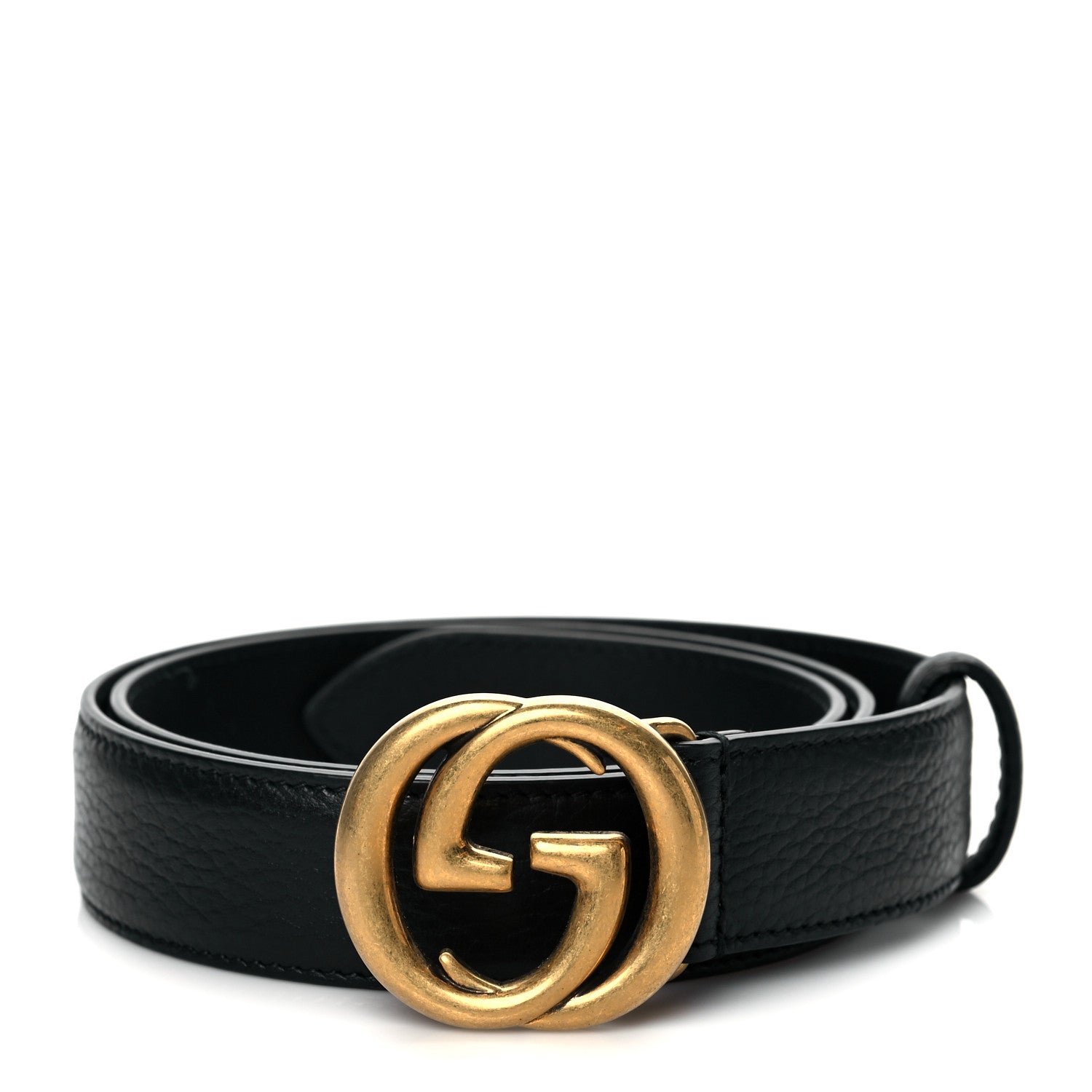 Gucci Calfskin Mens Interlocking G Belt 80 25 Black 1 of 6