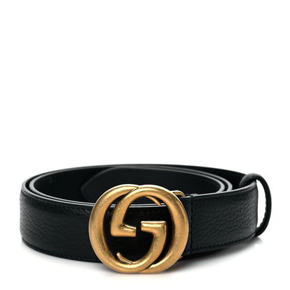 Gucci Calfskin Mens Interlocking G Belt 80 25 Black 1 of 6
