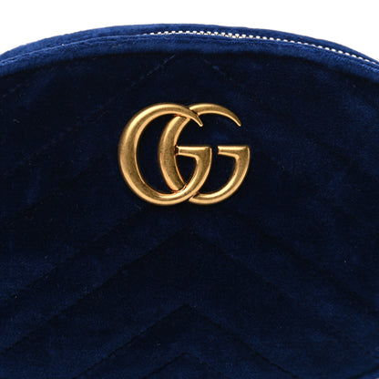 Gucci Velvet Matelasse GG Marmont Belt Bag 65 26 Cobalt Blue 8 of 10