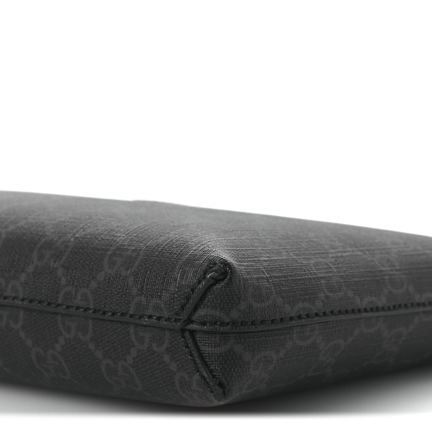 Gucci GG Supreme Monogram Azalea Calfskin Retro Interlocking G Wristlet Messenger Bag Black 10 of 11