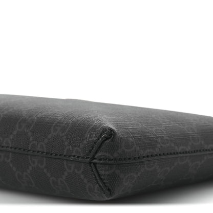 Gucci GG Supreme Monogram Azalea Calfskin Retro Interlocking G Wristlet Messenger Bag Black 10 of 11