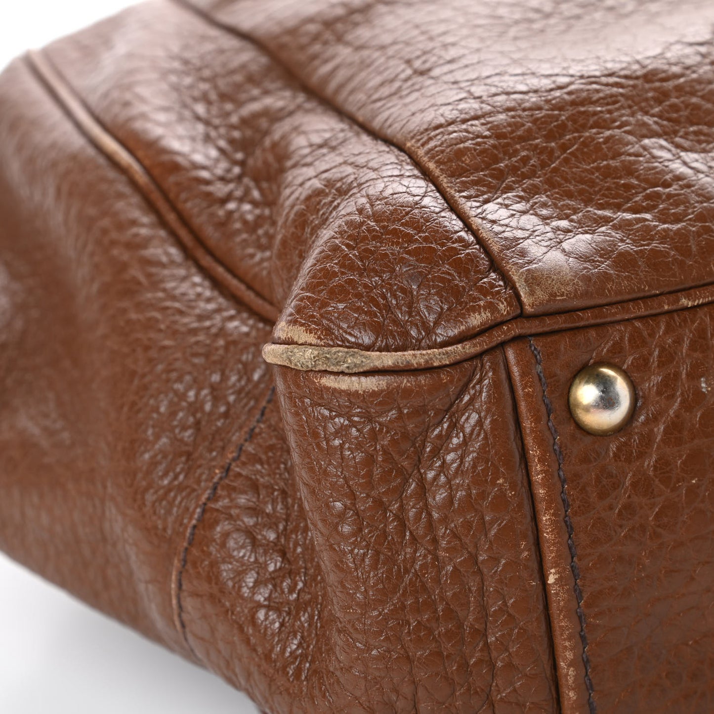 Vitello Daino Pocket Shoulder Bag Bruciato