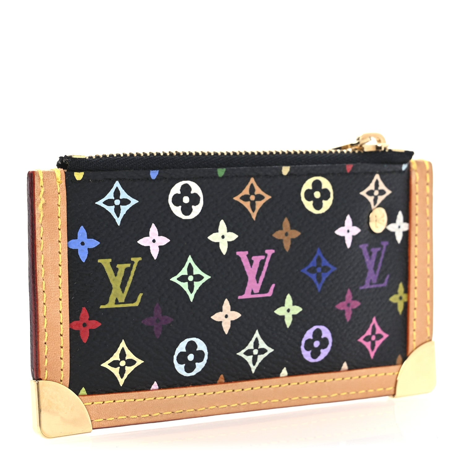 Louis Vuitton Monogram Multicolor Key Pouch Black 3 of 6