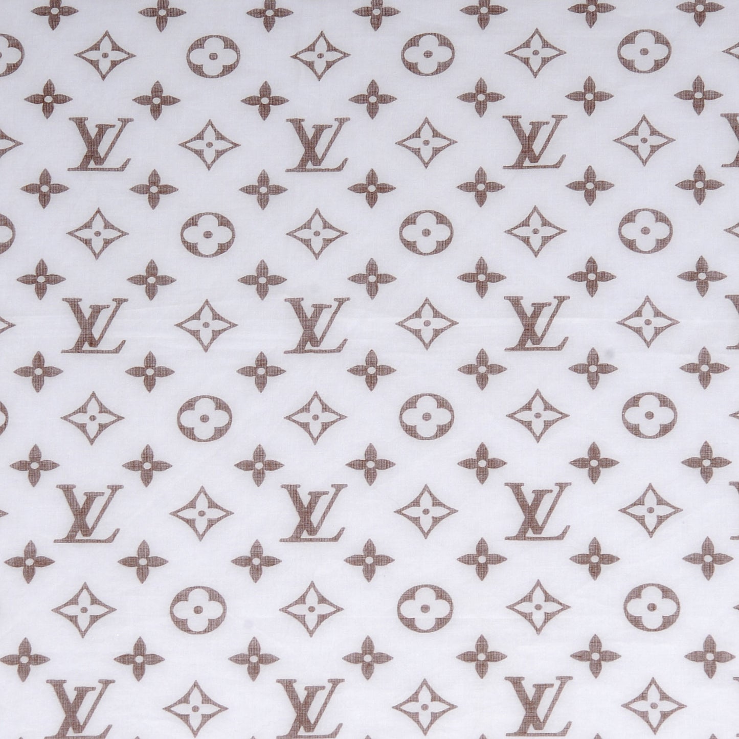 Cotton Monogram Cerises Scarf White