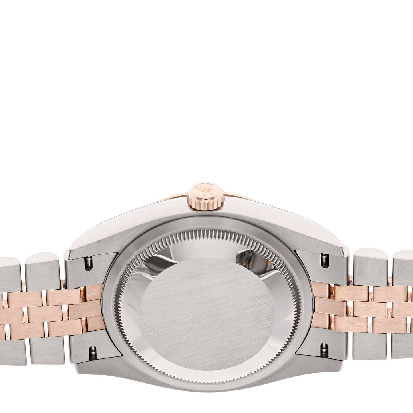 Stainless Steel 18K Everose Gold 36mm Oyster Perpetual Datejust Watch Silver Palm 126201