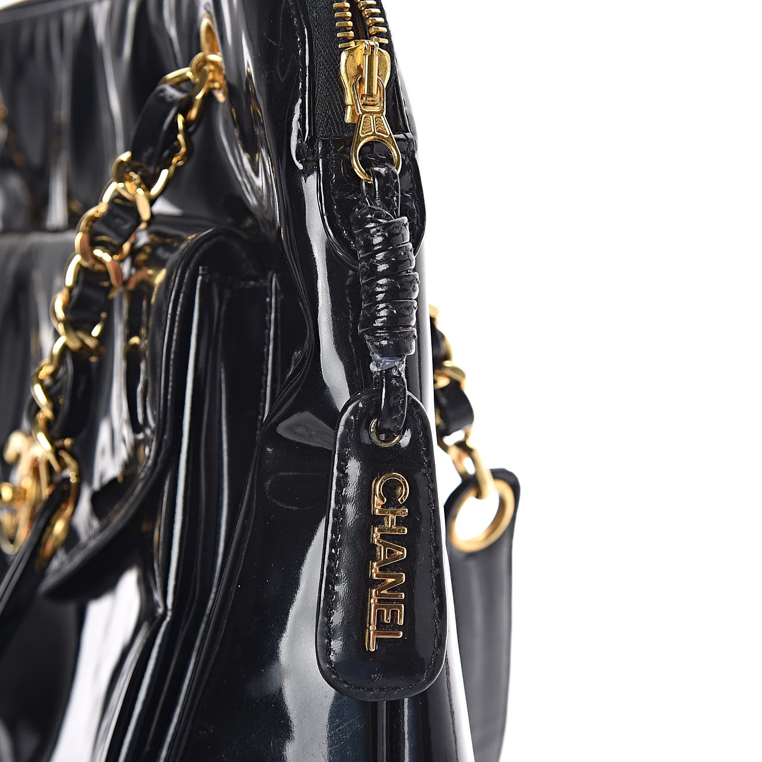 Chanel Patent CC Shoulder Bag Black 15 of 15