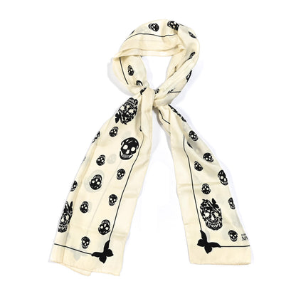Alexander McQueen Silk Butterfly Skull Scarf Ivory 1 of 4
