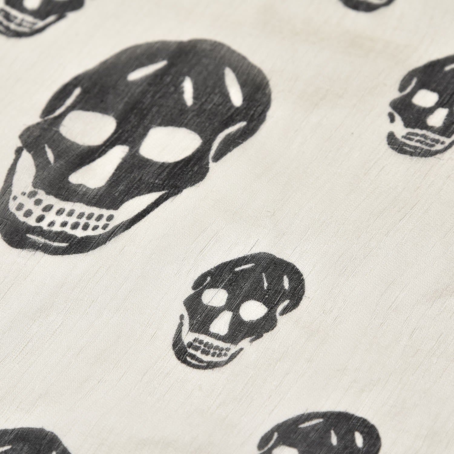 Alexander McQueen Silk Chiffon Skull Scarf Ivory Black 5 of 14