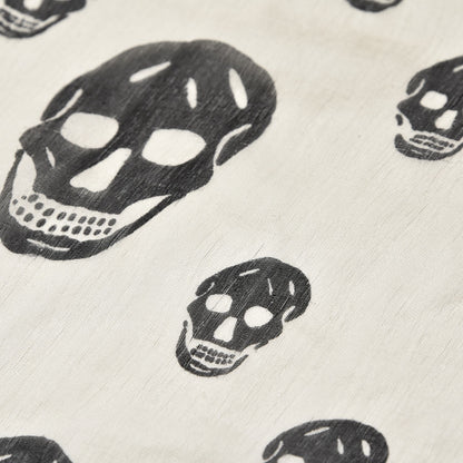 Alexander McQueen Silk Chiffon Skull Scarf Ivory Black 5 of 14