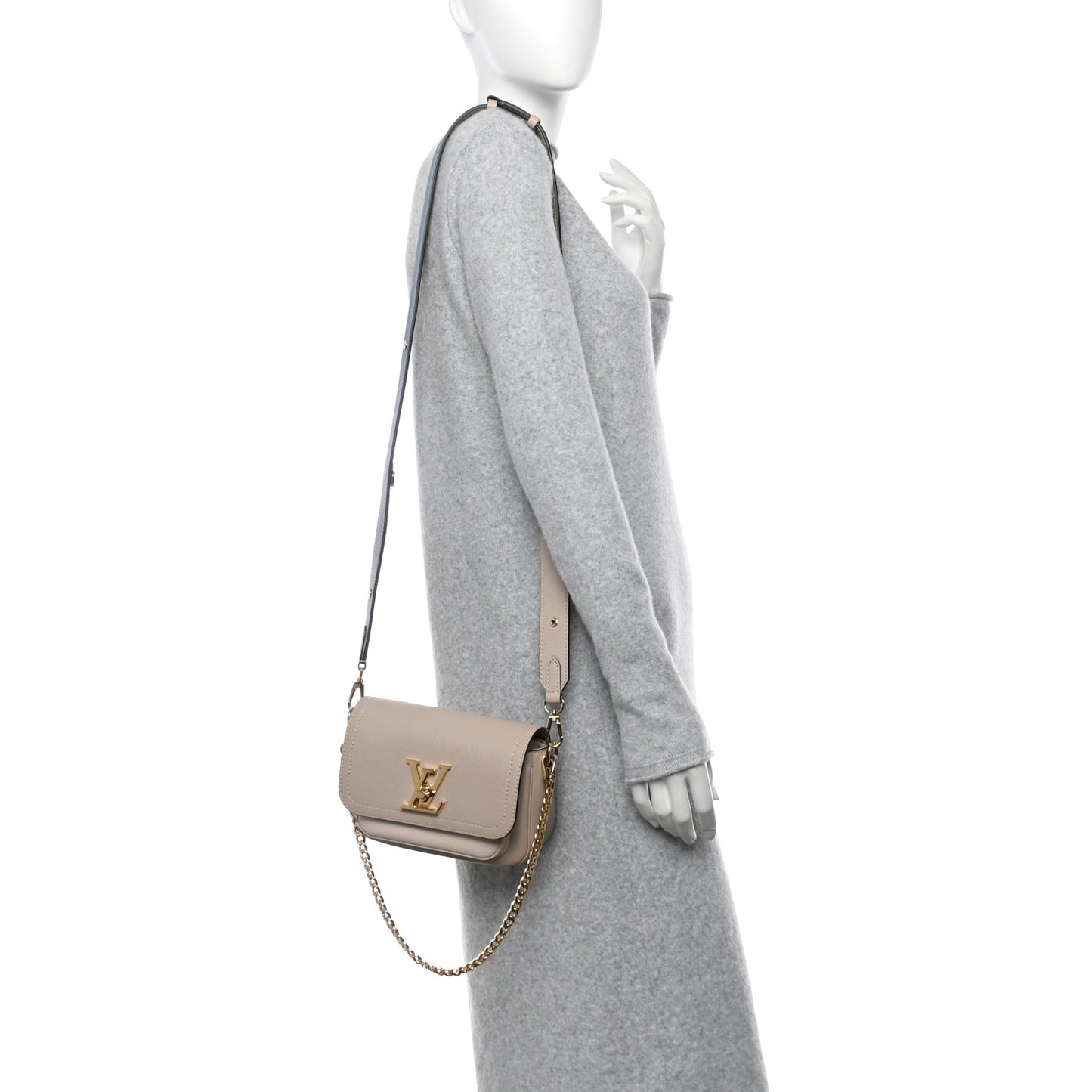 Grained Calfskin Lockme Tender Greige