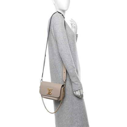 Louis Vuitton Grained Calfskin Lockme Tender Greige 2 of 9