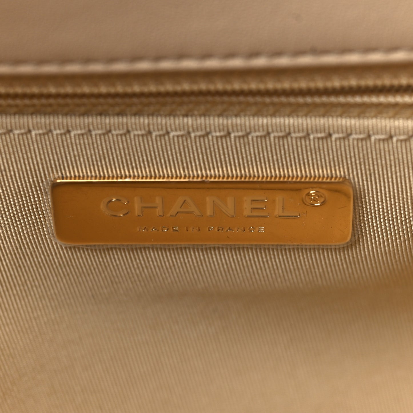 Lambskin Quilted Large Chanel 19 Flap Beige