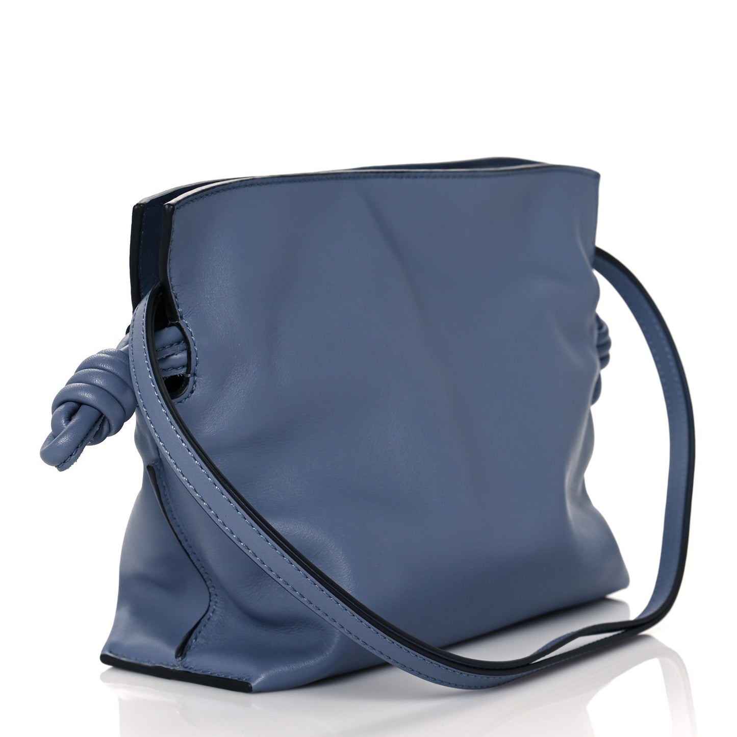 Calfskin Mini Flamenco Knot Bag Indigo Tan